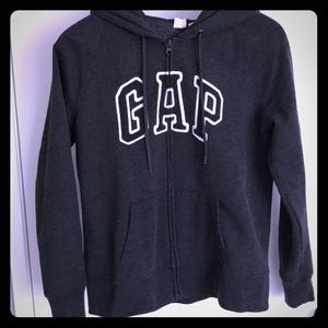 Gap dark grey hooded fleece sweatshirt sizeM fitS